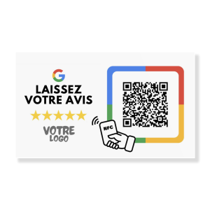 1 Carte de Visite PVC - NFC - Avis Google Maps